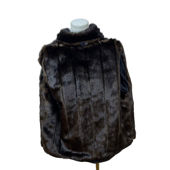 Dennis Basso Denim Jean Jacket With Brown Faux Fur Collar & Cuffs For Women Sz L - Picture 4 of 12